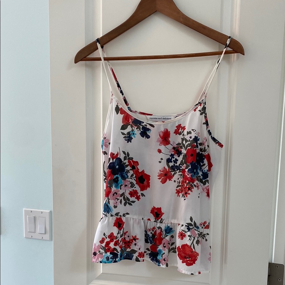 Cupcakes & Cashmere Red and White Camisole Top